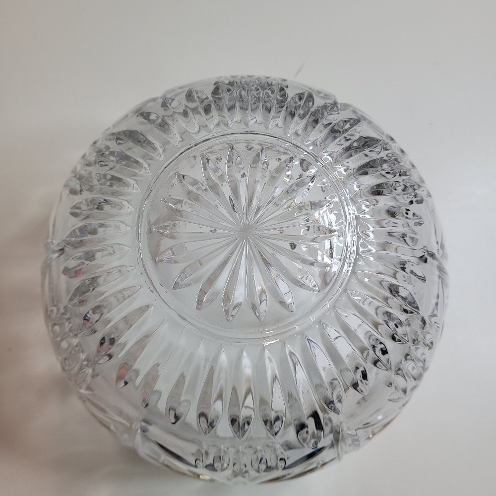 Vintage Mikasa Christmas Tree Gold Cystal Bowl Etched Christmas Trees & Stars - Picture 4 of 8